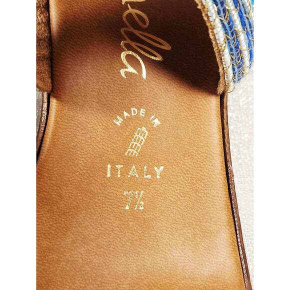 Toscanella Women's 7.5 Wedge Sandals Blue Color - Picture 3 of 7